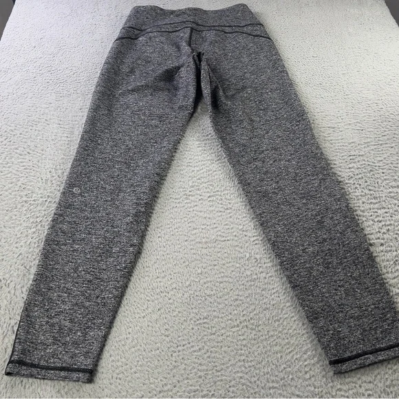 Lululemon Leggings Womens 8 Heather Gray Pull On Athletic Workout Yoga Preppy - Picture 2 of 9